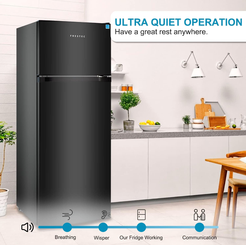 2 Door Compact Refrigerator Freezer, Fridge Top Freezer For Apartment Dorm 7.4CU